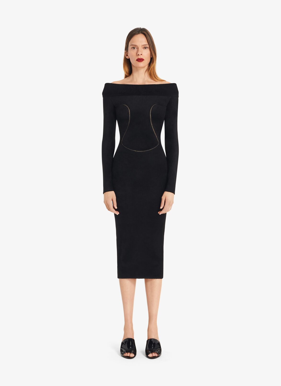 Off shoulder Black Dress ALAÏA BLACK OFF SHOULDER BLACK DRESS